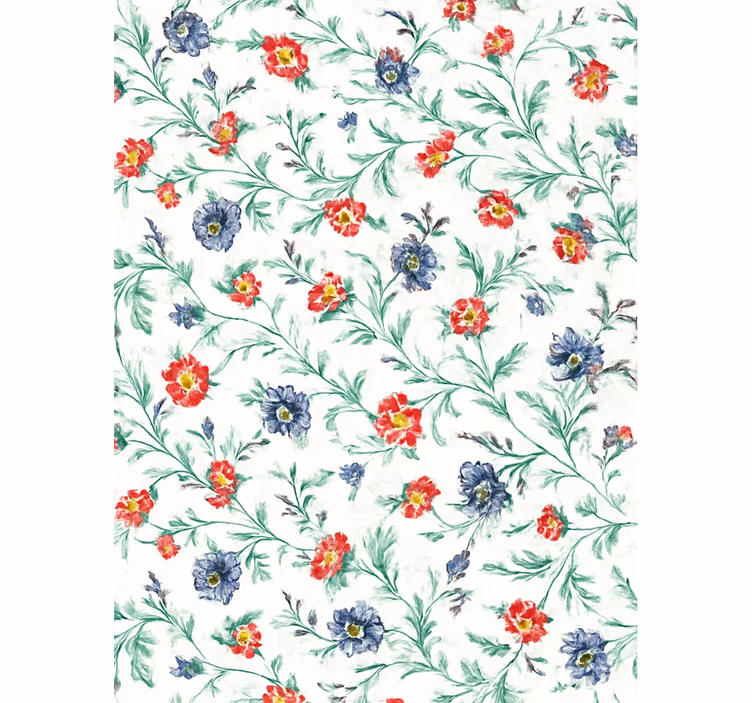 Papel tapiz recámara matrimonial flores retro - TenVinilo
