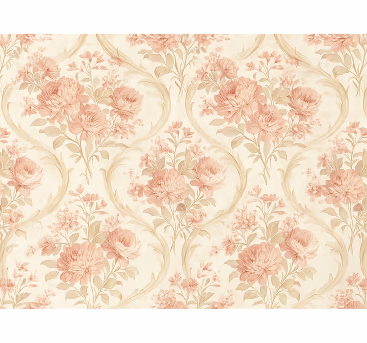 Papel tapiz recámara matrimonial flores vintage lavadas - TenVinilo