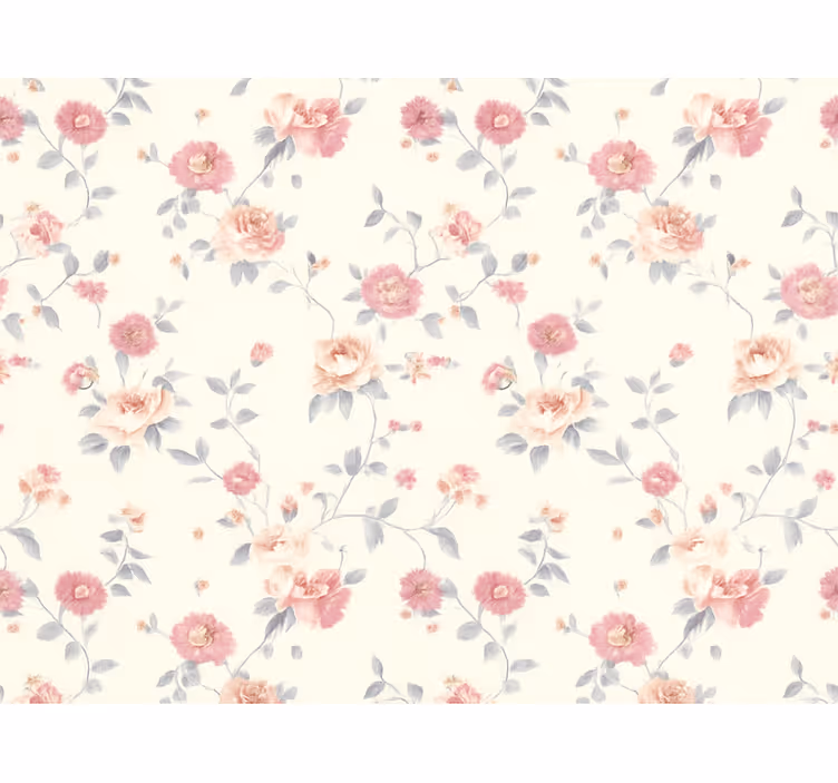 Papel tapiz recámara matrimonial estampado floral textil - TenVinilo