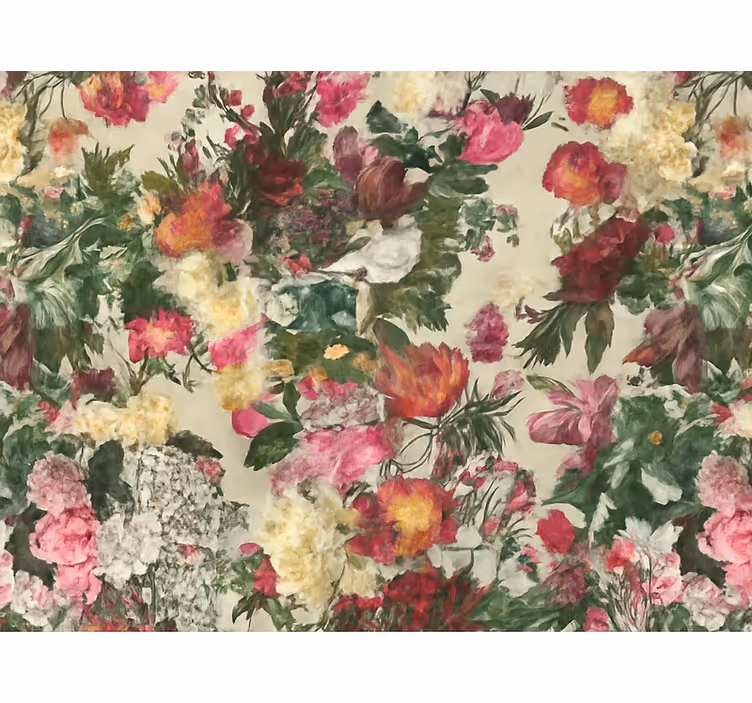 Papel tapiz recámara matrimonial diseño de flores vintage - TenVinilo