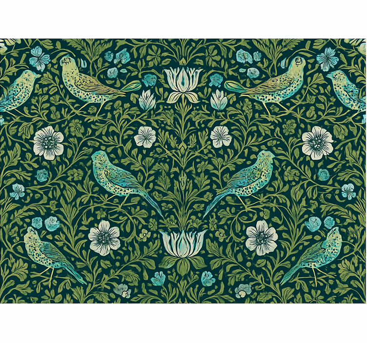 Papel tapiz recámara matrimonial floral y aves - TenVinilo