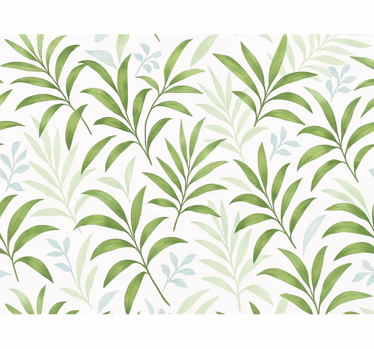 Papel tapiz para sala diseño de hojas verdes grandes - TenVinilo