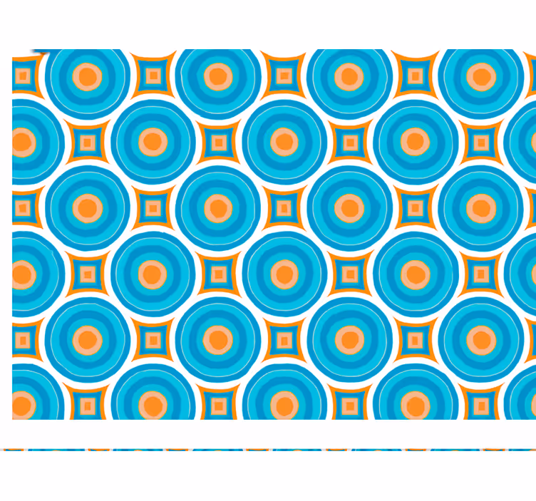 Papel tapiz para sala círculos azules abstractos repetitivos - TenVinilo
