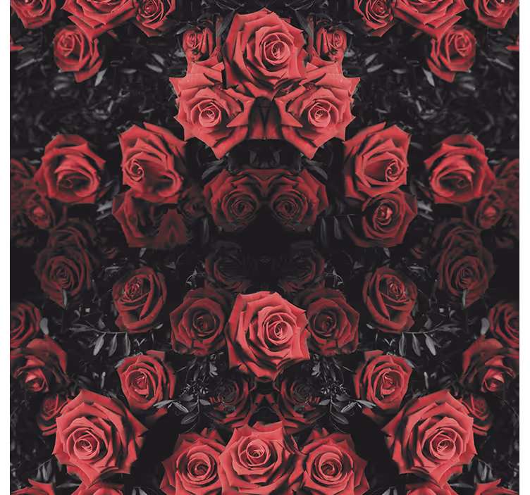Papel tapiz flores rosas rojas hermosas - TenVinilo