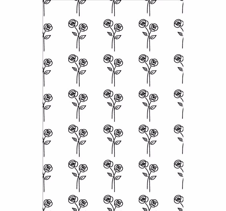 Papel tapiz floral diseño minimalista de rosas - TenVinilo