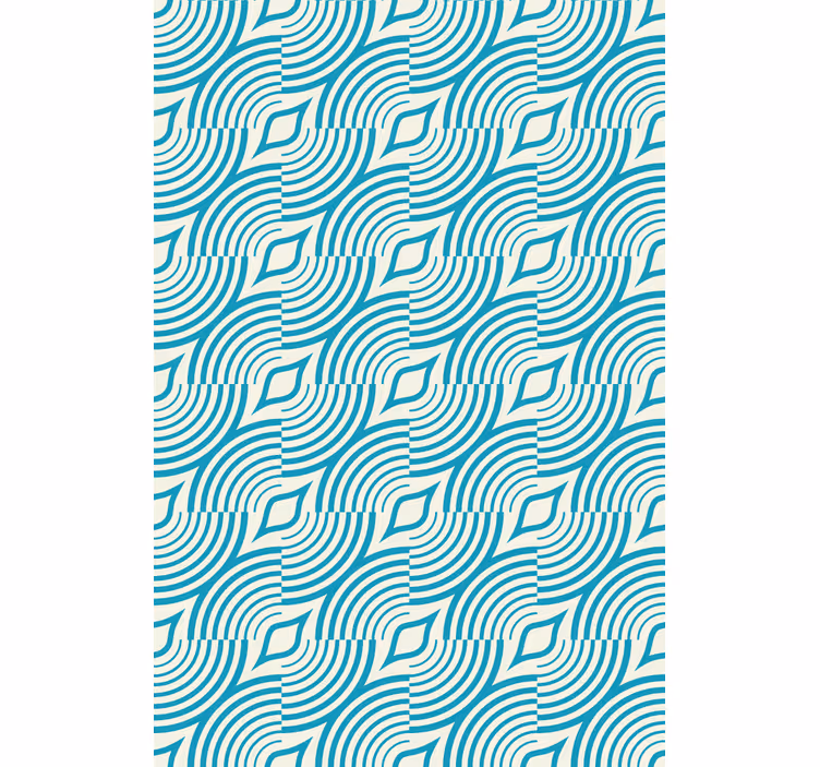 Papel tapiz floral líneas azules marinas - TenVinilo