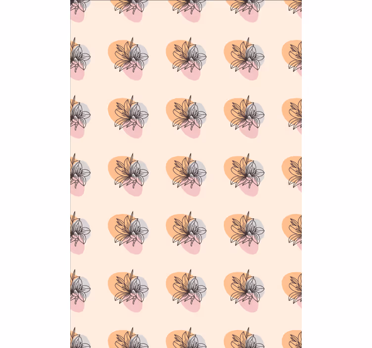 Papel tapiz floral pareja de flores minimalista - TenVinilo