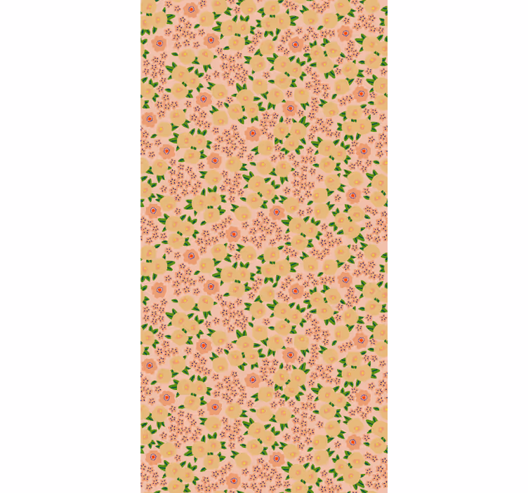 Papel tapiz floral diseño original en tonos durazno - TenVinilo