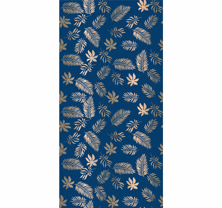 Papel tapiz floral diseño de flores azules africanas - TenVinilo