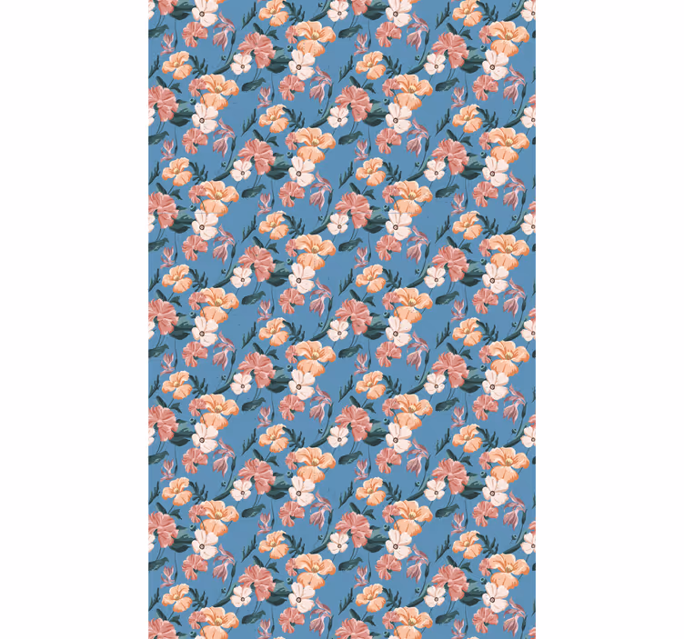 Papel tapiz floral estampado de flores 'ziedi jeans' - TenVinilo