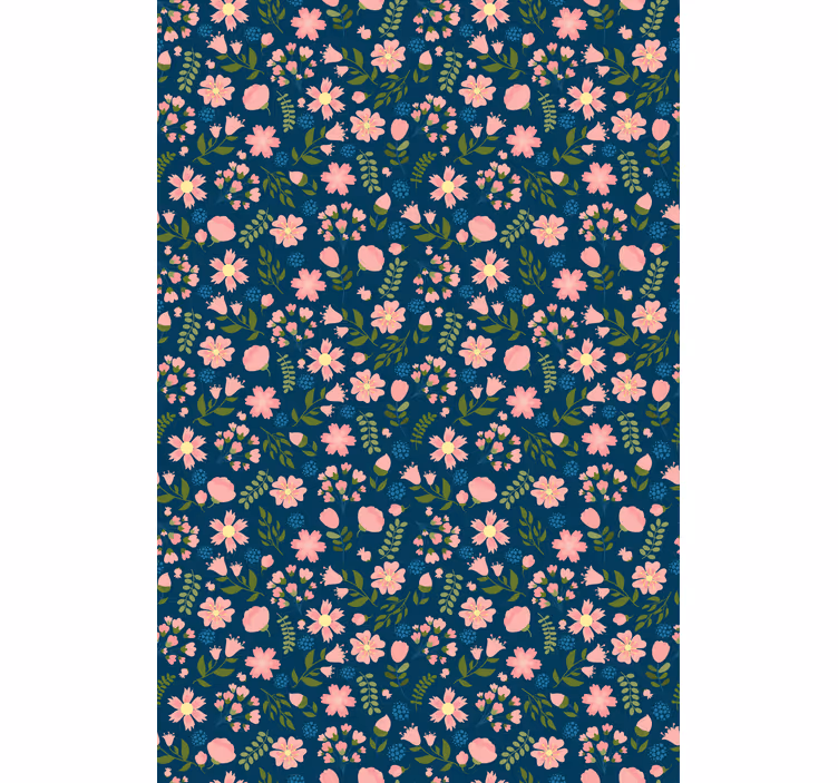 Papel tapiz floral 'floflo' azul - TenVinilo