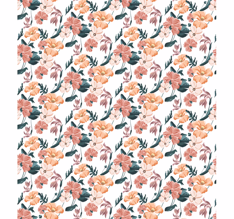 Papel tapiz floral 'ziedi' blanco - TenVinilo
