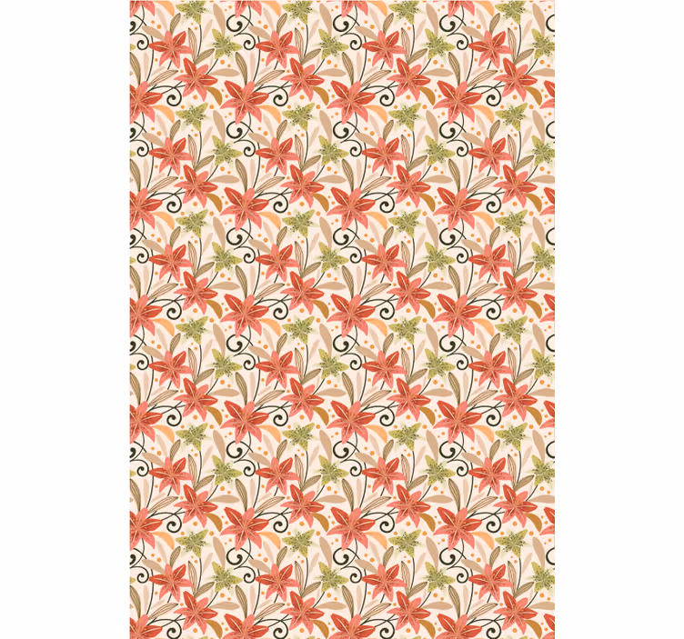 Papel tapiz floral lirios vintage coloridos - TenVinilo
