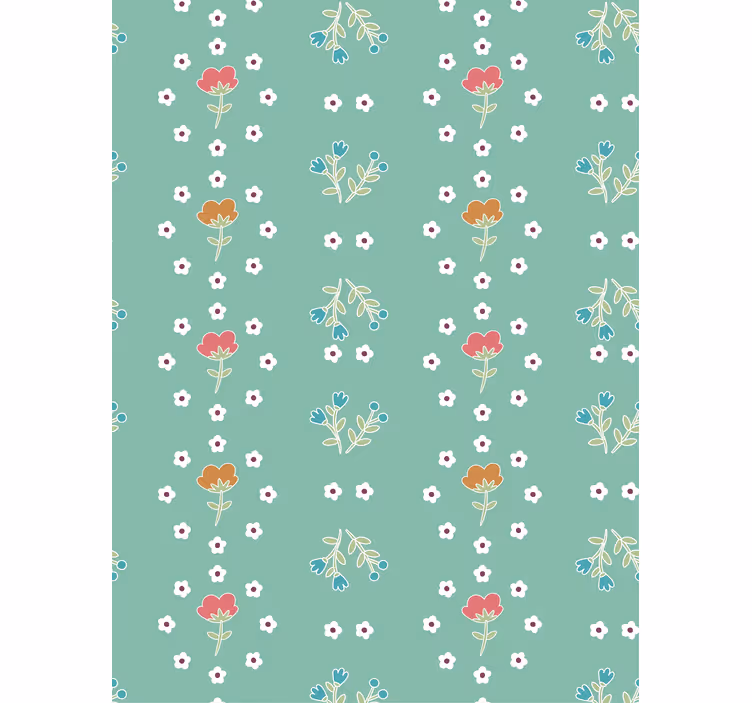 Papel tapiz floral estilo vintage - TenVinilo
