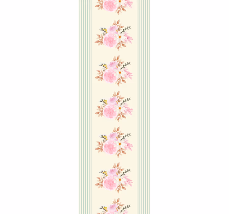 Papel tapiz para recámara patrón floral a rayas provenzal - TenVinilo