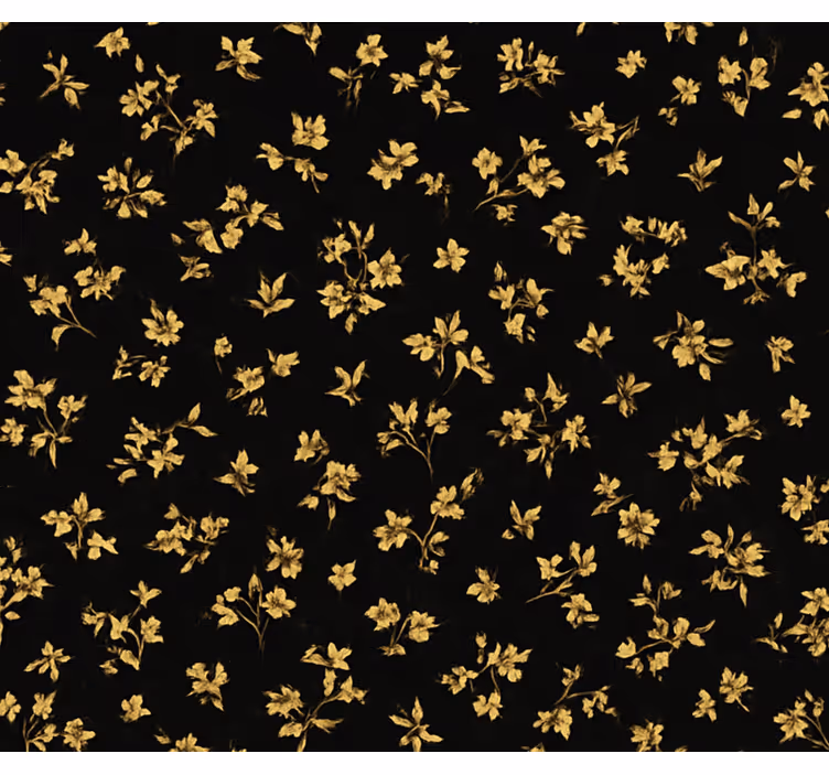 Papel tapiz para recámara fondo oscuro con flores doradas - TenVinilo