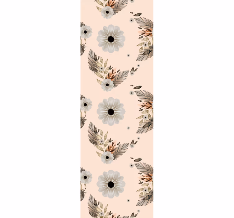 Papel tapiz para recámara flores pastel rosa y negro - TenVinilo