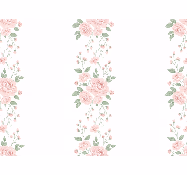 Papel tapiz flores diseño floral rosa claro - TenVinilo