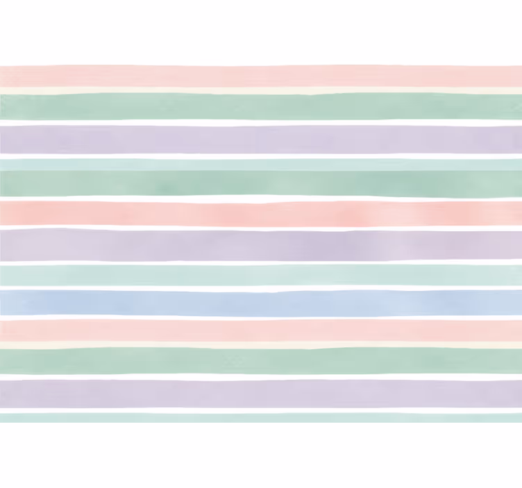 Papel tapiz infantil rayas de colores suaves - TenVinilo