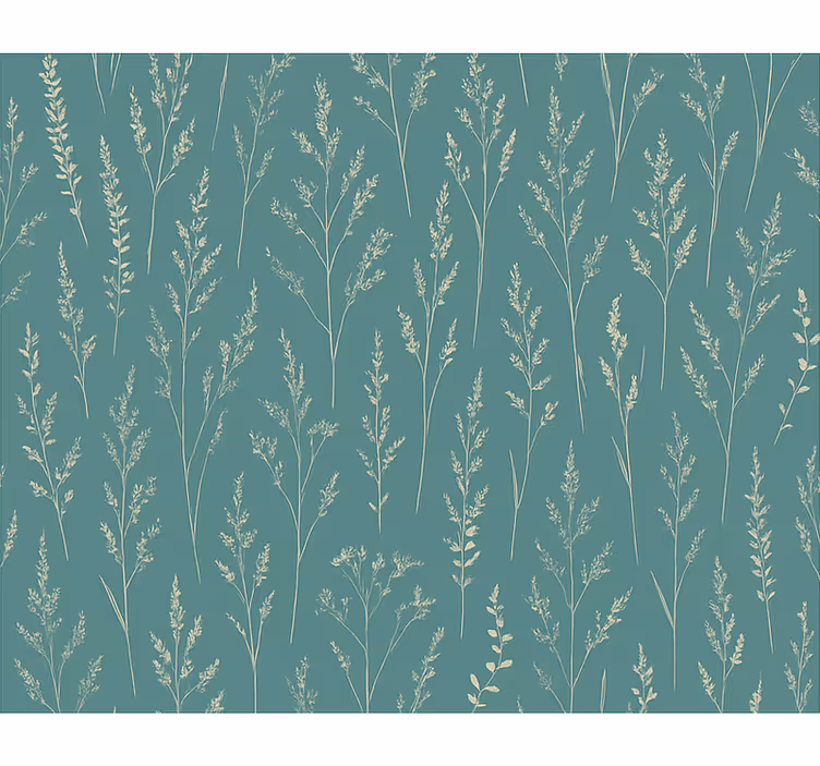 Papel tapiz flores pradera silvestre verde apagado - TenVinilo