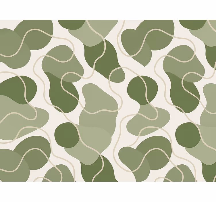 Papel tapiz abstracto flujo orgánico verde barroso - TenVinilo