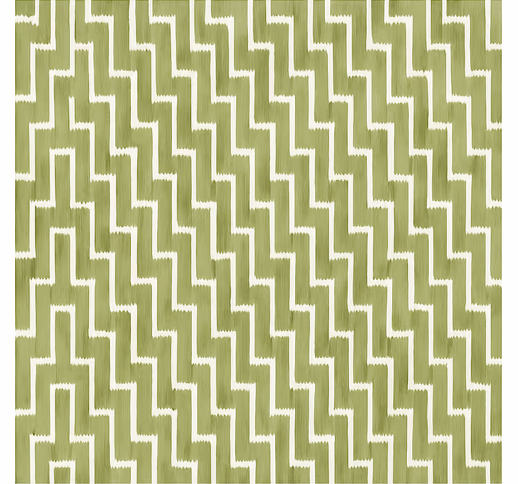 Papel tapiz geométrico en patrón ikat verde sucio - TenVinilo
