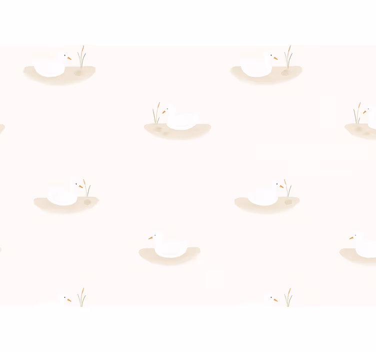 Papel tapiz pájaros estanque de cisnes blanco cálido - TenVinilo