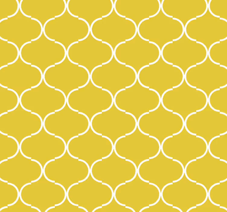 Papel tapiz amarillo con patrón de líneas geométricas - TenVinilo