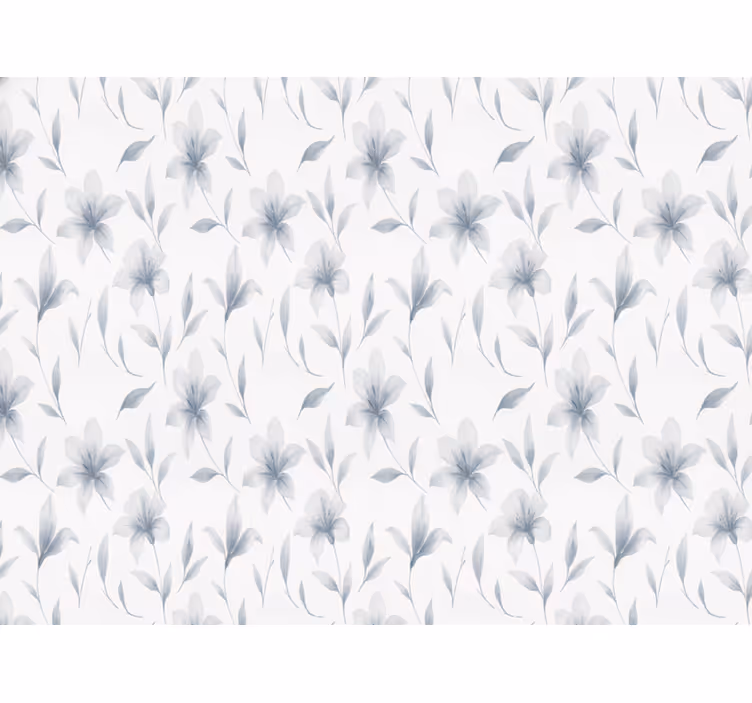 Papel tapiz blanco lirios acuarelados florales - TenVinilo