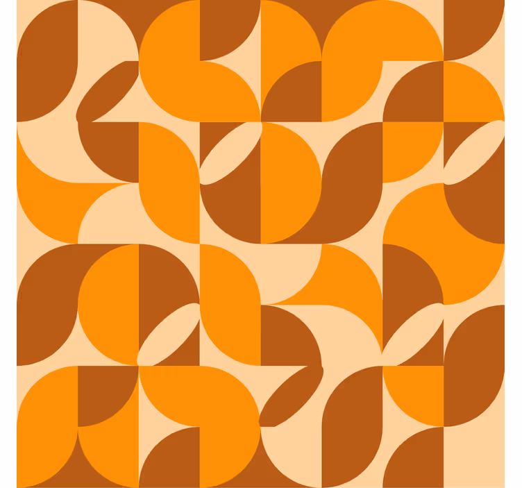 Papel tapiz naranja figuras retro naranja - TenVinilo