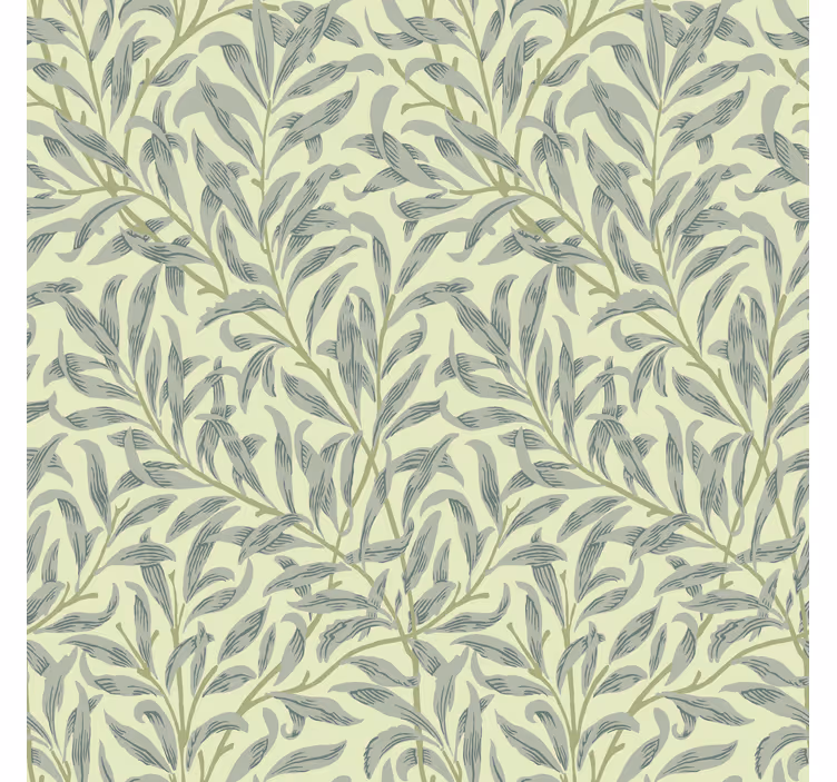Papel tapiz verde ramas delgadas - TenVinilo
