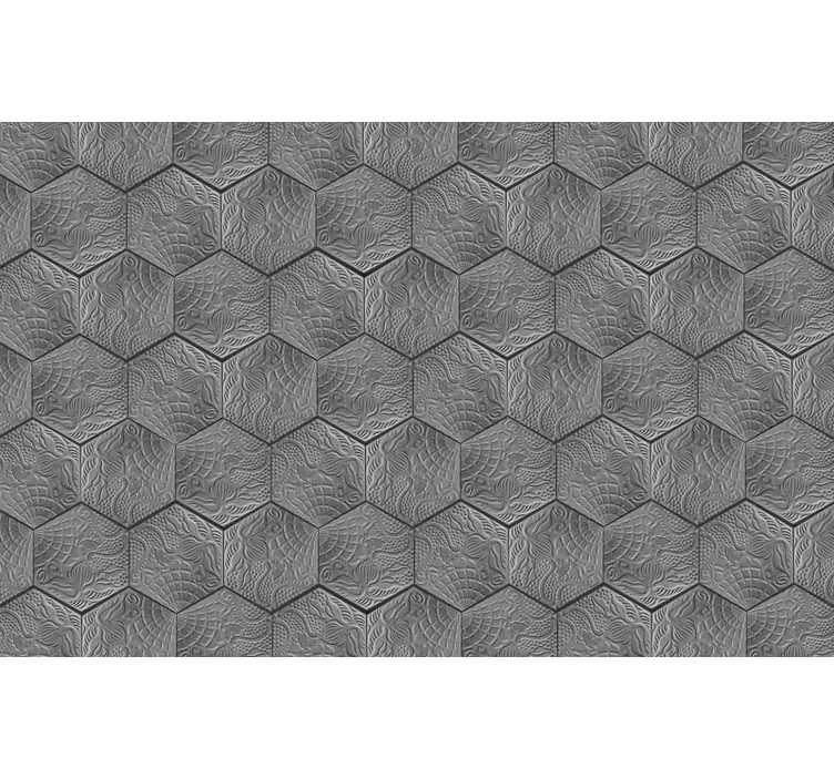 Papel tapiz gris estilo panot gaudí - TenVinilo
