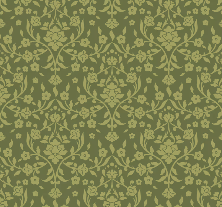 Papel tapiz floral diseño de simetría floral - TenVinilo