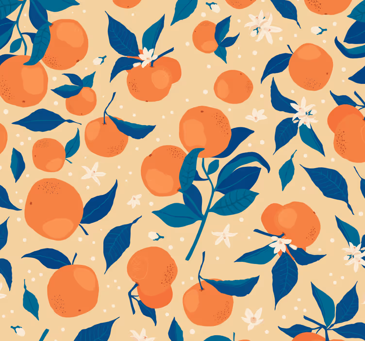 Papel tapiz cocina flor de naranja - TenVinilo