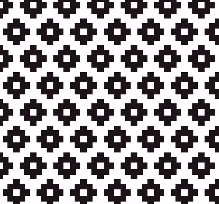 Papel pintado baño patrón blanco y negro - TenVinilo