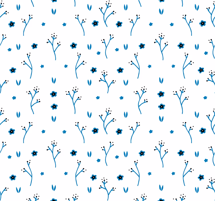 Papel pintado azul claro flores pequeñas - TenVinilo