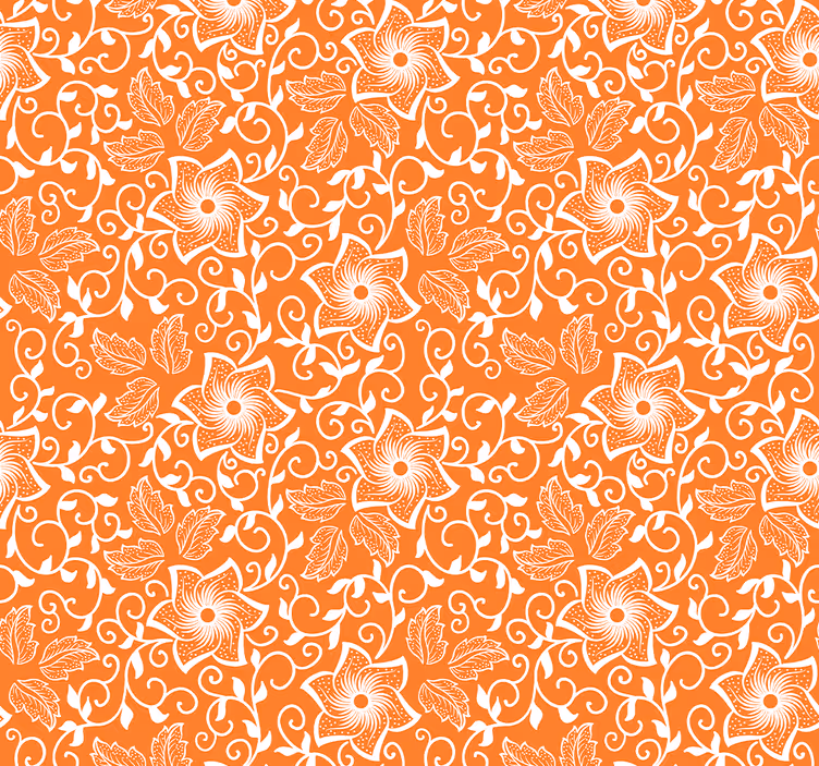 Papel pintado flores paisley tonos naranjas - TenVinilo