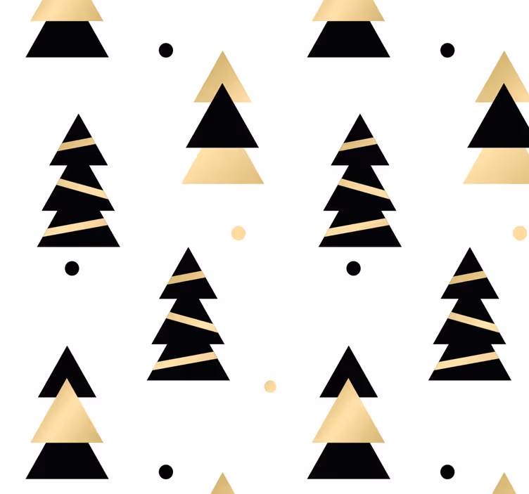 Papel tapiz navidad pinos estilizados - TenVinilo