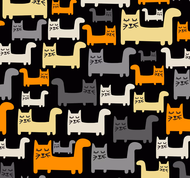 Papel pintado infantil de gatos grises - TenVinilo