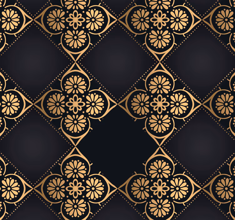 Papel tapiz barroco elegancia del azulejo geométrico - TenVinilo