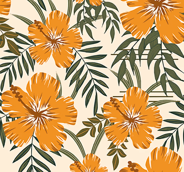 Papel pintado patrón floral gris - TenVinilo