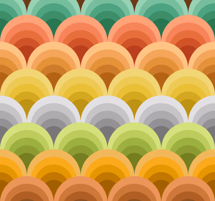 Papel tapiz moderno patrones coloridos curvos - TenVinilo