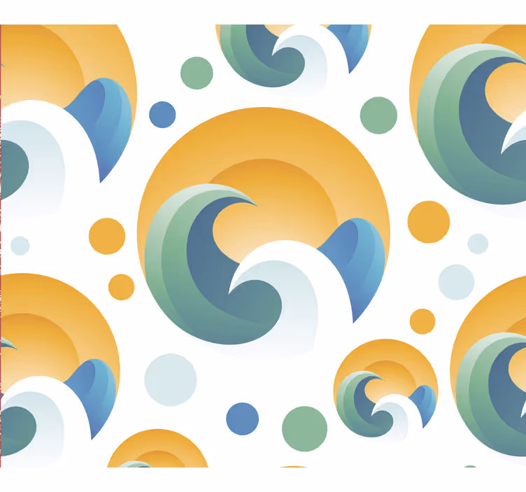 Papel pintado geométrico sol y olas - TenVinilo