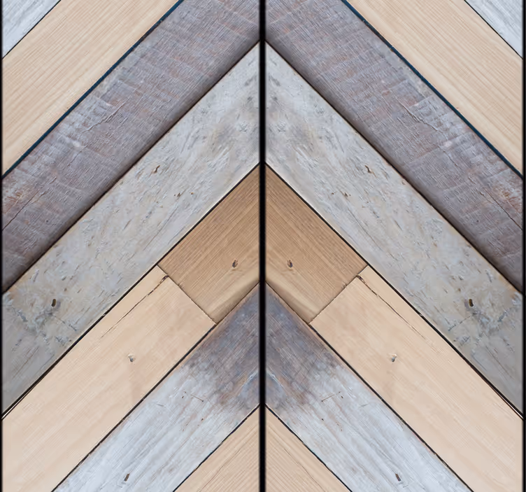 Papel pintado madera rayas zig zag grises - TenVinilo
