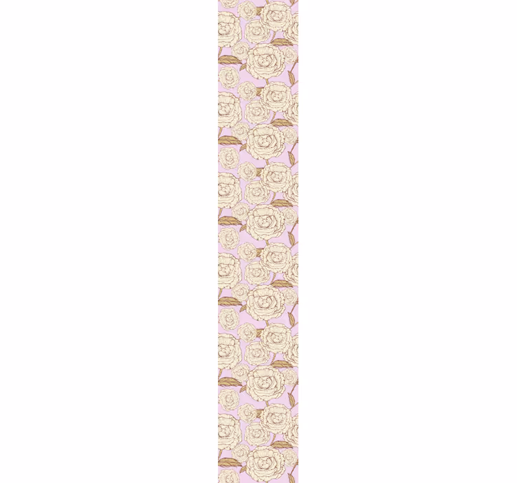 Papel pintado flores rosas vintage grandes - TenVinilo