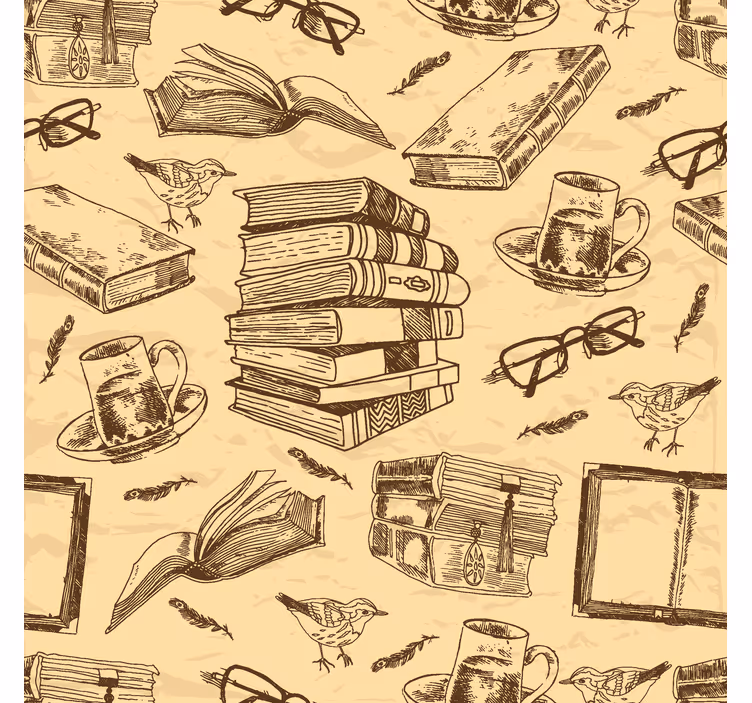 Papel pintado oficina biblioteca antigua - TenVinilo