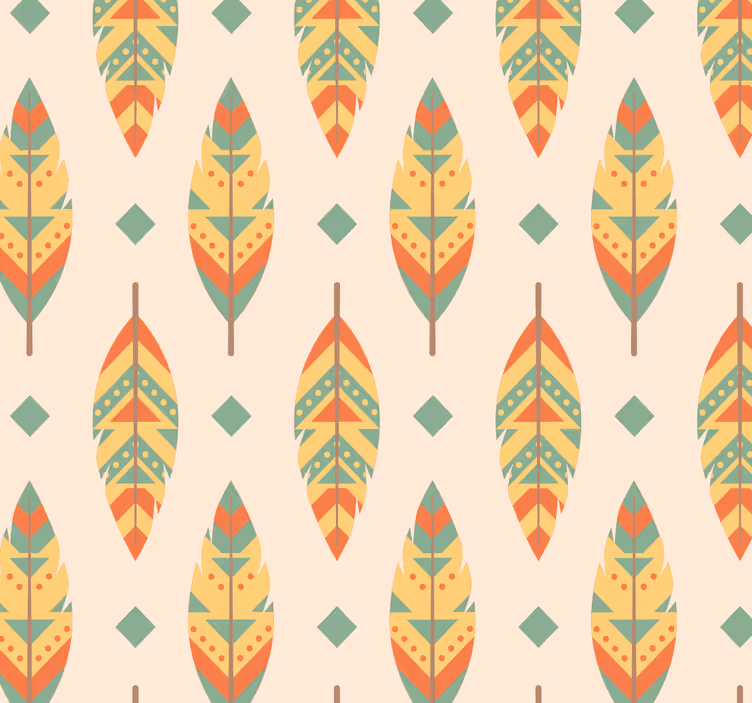 Papel tapiz para sala patrón de hoja moderno - TenVinilo