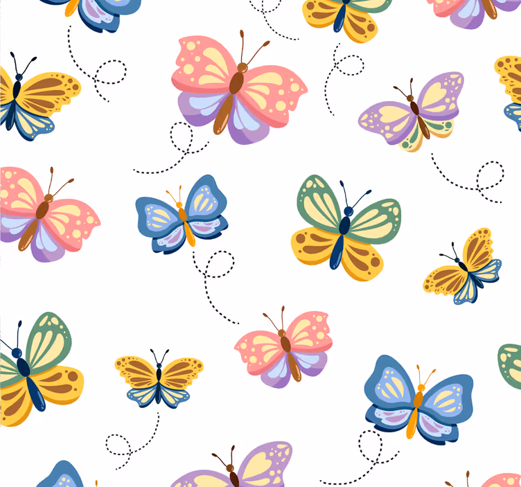 Papel tapiz mariposas patrón de mariposa - TenVinilo