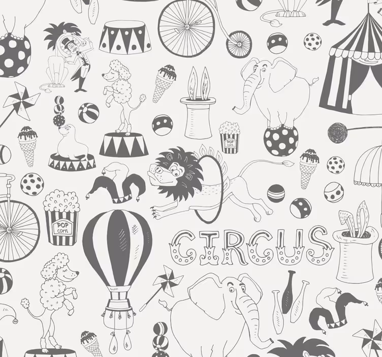 Papel pintado infantil circo nórdico - TenVinilo