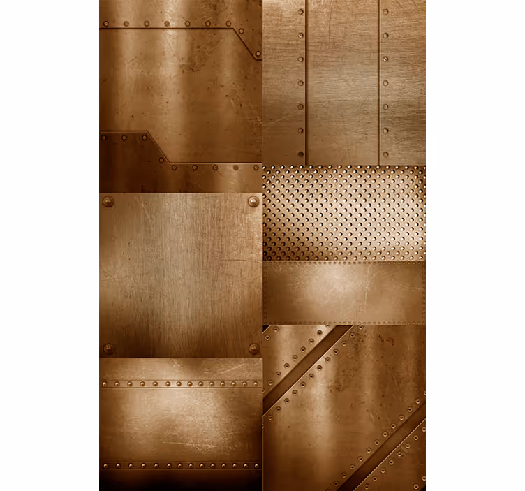 Papel pintado metal láminas remachadas - TenVinilo